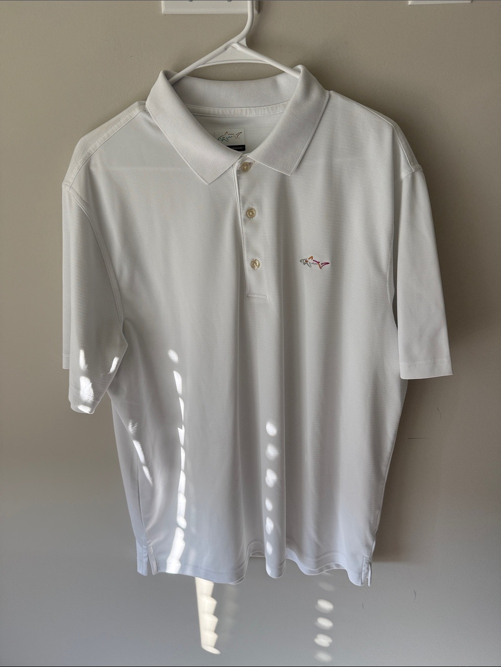 Greg Norman Collection White Performance Polo with Subtle Logo